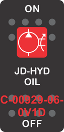 "JD HYD OIL"  Black Switch Cap single Red Lens ON-OFF